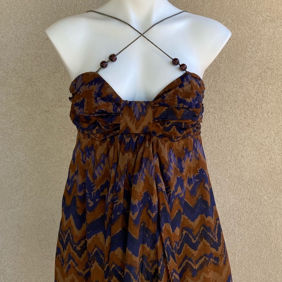 Chevron Print Multi Way Boho Chic Bead Lined Dress - Picture 4 of 9